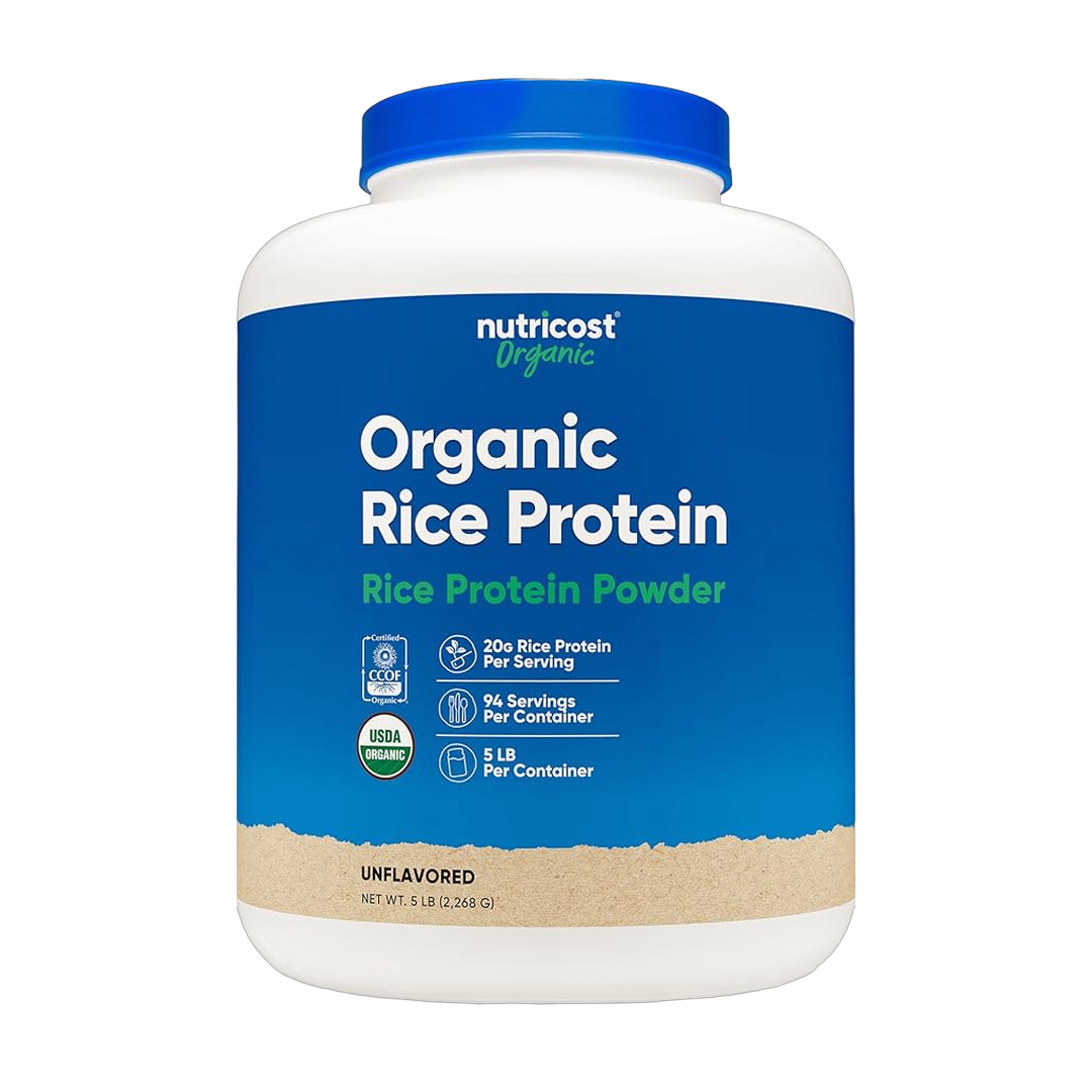 Nutricost, Organic, Rice Protein, 5 lb, 2,268 g front packaging view