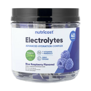 Nutricost, Electrolytes, Advanced Hydration Complex, Blue Raspberry, 40 Stick Packs, 0.14 oz, (4 g) Each front packaging view