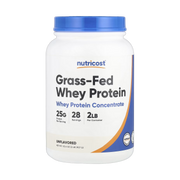 Nutricost, Grass-Fed Whey Protein, Unflavored , 2 lb, 907 g front packaging view