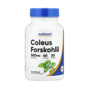 Nutricost, Coleus Forskohlii, 60 Capsules front packaging view