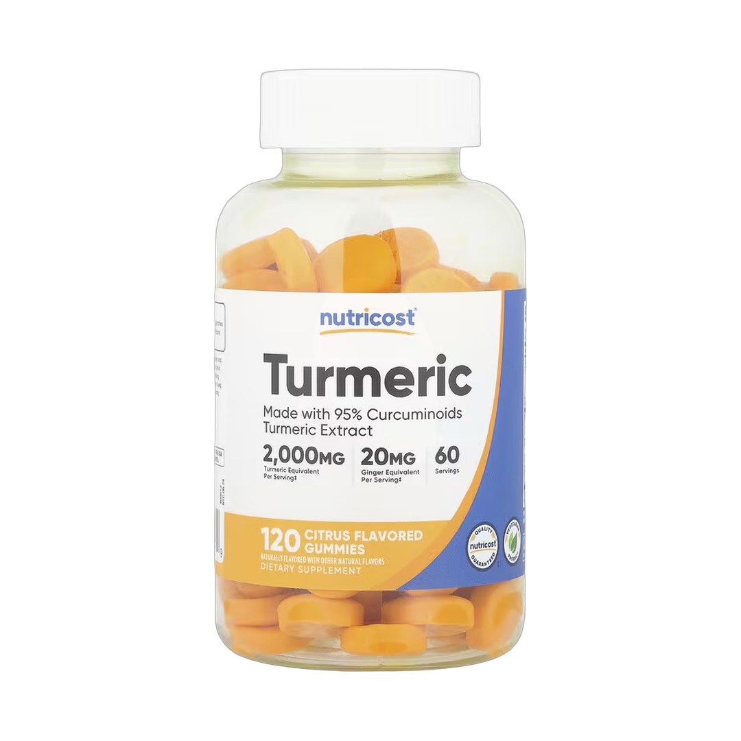 Nutricost, Turmeric Gummies, Citrus, 120 Gummies front packaging view