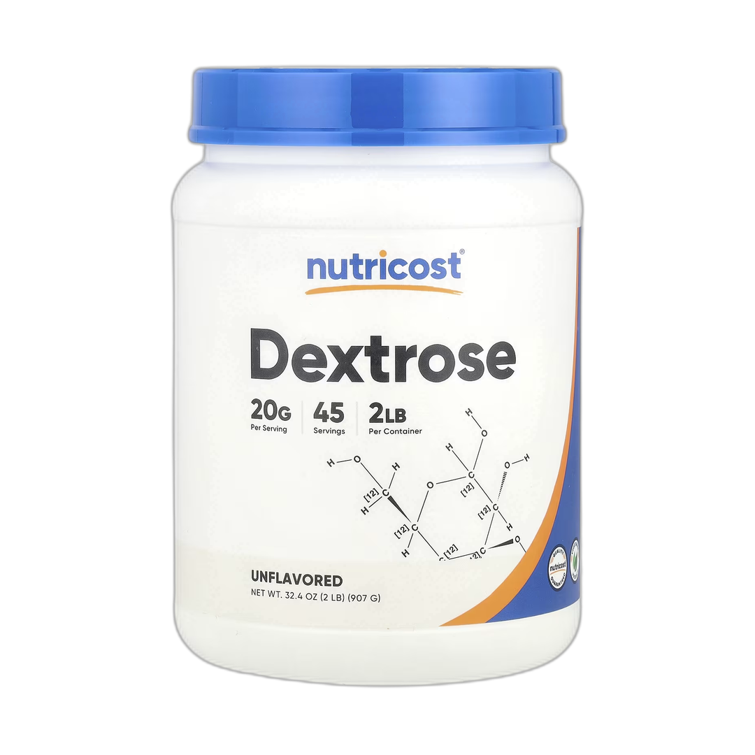 Nutricost, Dextrose, Unflavored, 2 lb, 907 g front packaging view