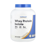 Nutricost, Whey Protein Isolate, Unflavored, 5 lb, 2,268 g front packaging view