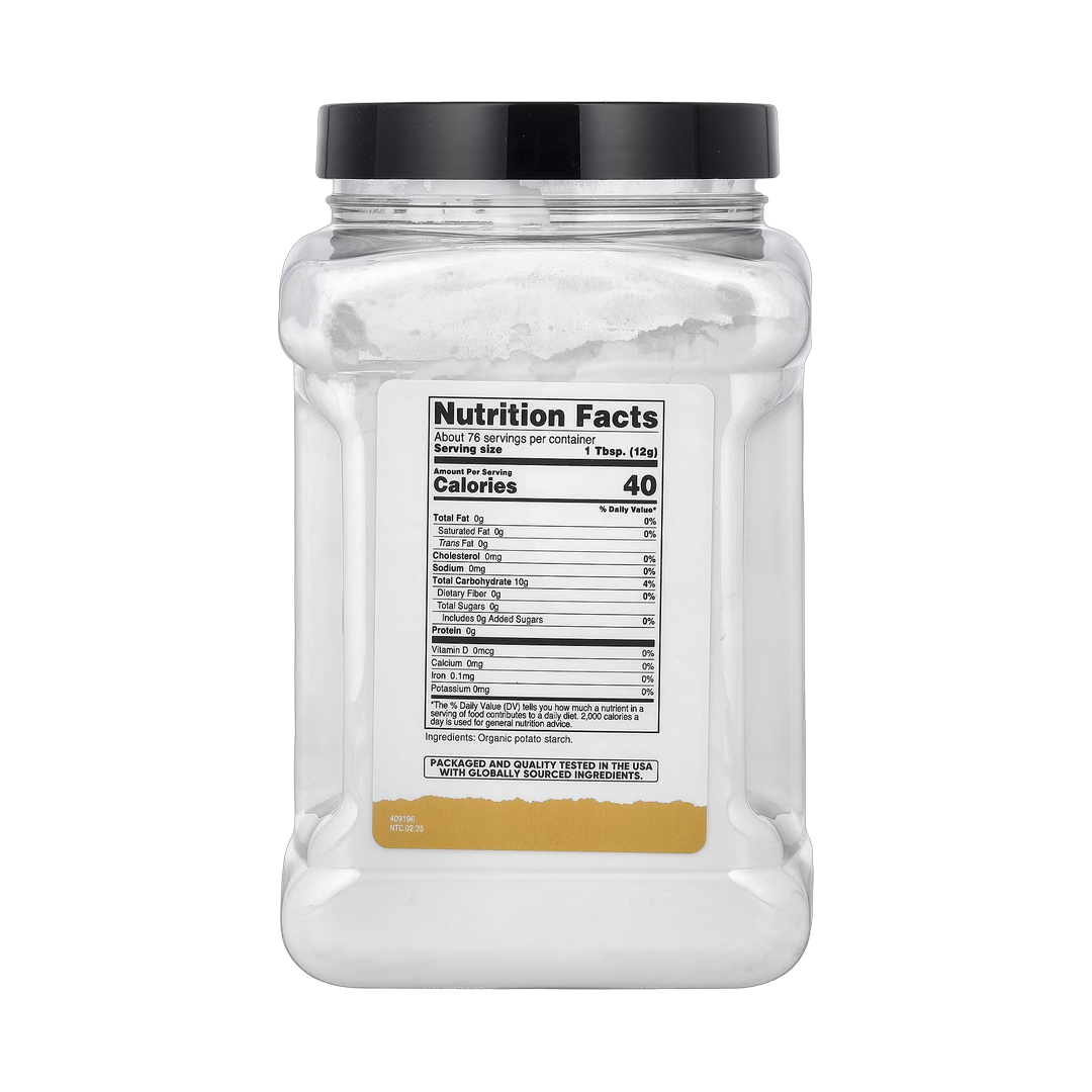 Nutricost, Pantry, Organic Potato Starch, 32.4 oz, 907 g back packaging view