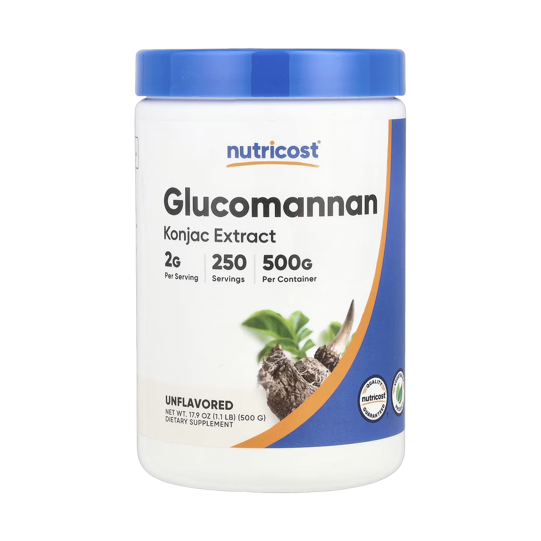 Nutricost, Glucomannan, Unflavored, 17.9 oz, 500 g front packaging view