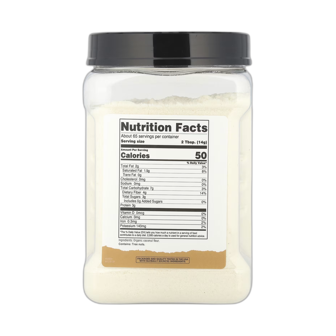 Nutricost, Pantry, Organic Coconut Flour, 32.4 oz, 907 g back packaging view