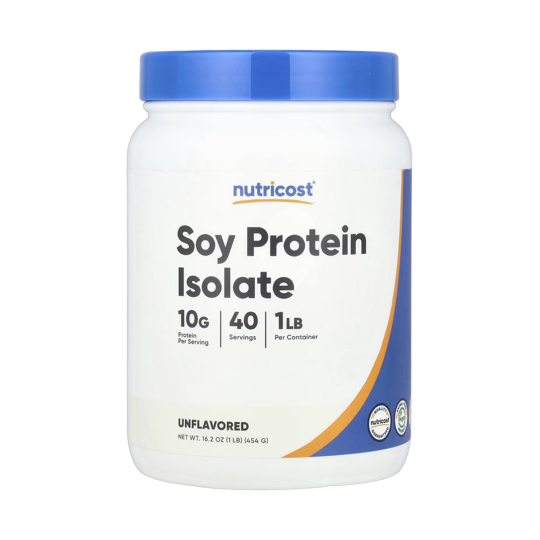 Nutricost, Soy Protein Isolate, Unflavored, 1 lb, 454 g front packaging view
