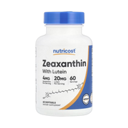 Nutricost, Zeaxanthin with Lutein, 60 Softgels front packaging view