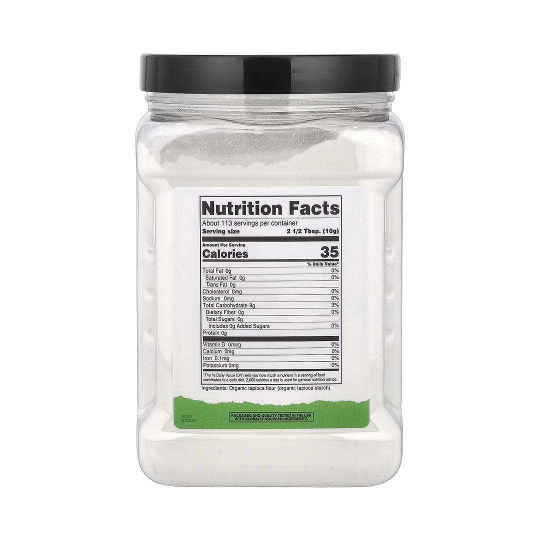 Nutricost, Pantry, Organic Tapioca Flour, 40.5 oz, 1,134 g back packaging view