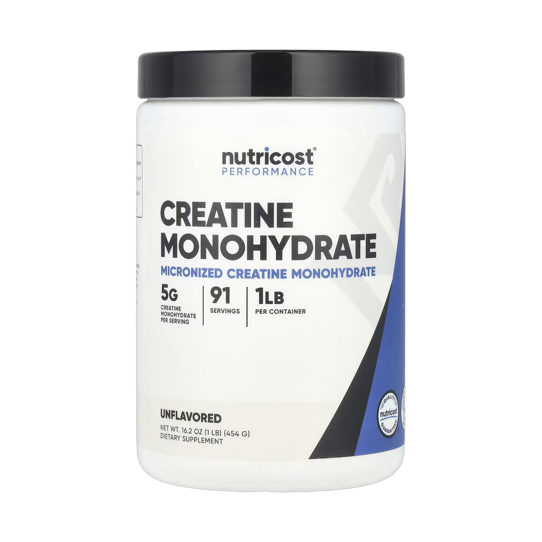 Nutricost, Performance, Creatine Monohydrate, Unflavored, 1 lb, 454 g front packaging view