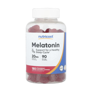 Nutricost, Melatonin Gummies, Strawberry, 180 Gummies front packaging view