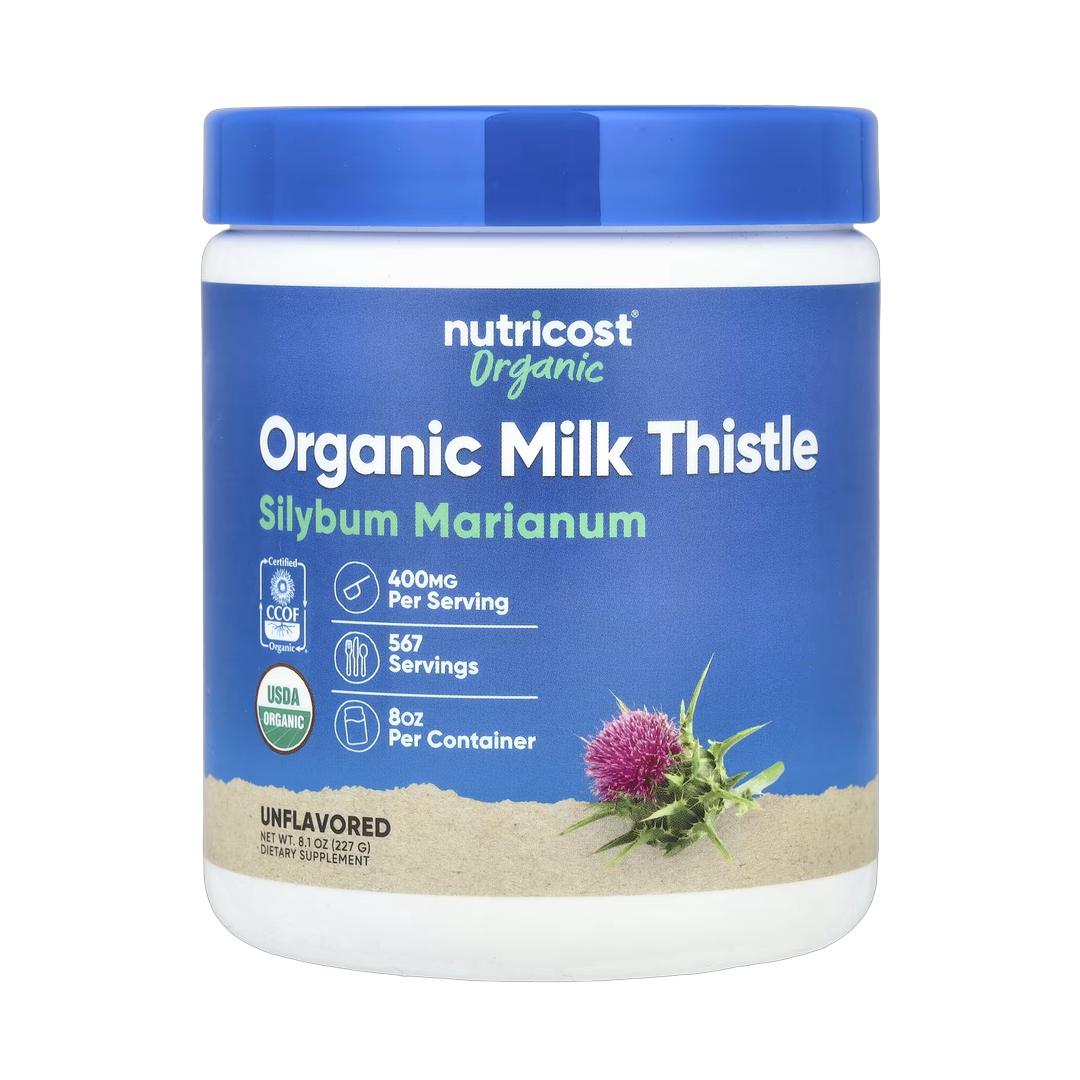 Nutricost, Organic Milk Thistle, Unflavored, 8.1 oz, 227 g front packaging view