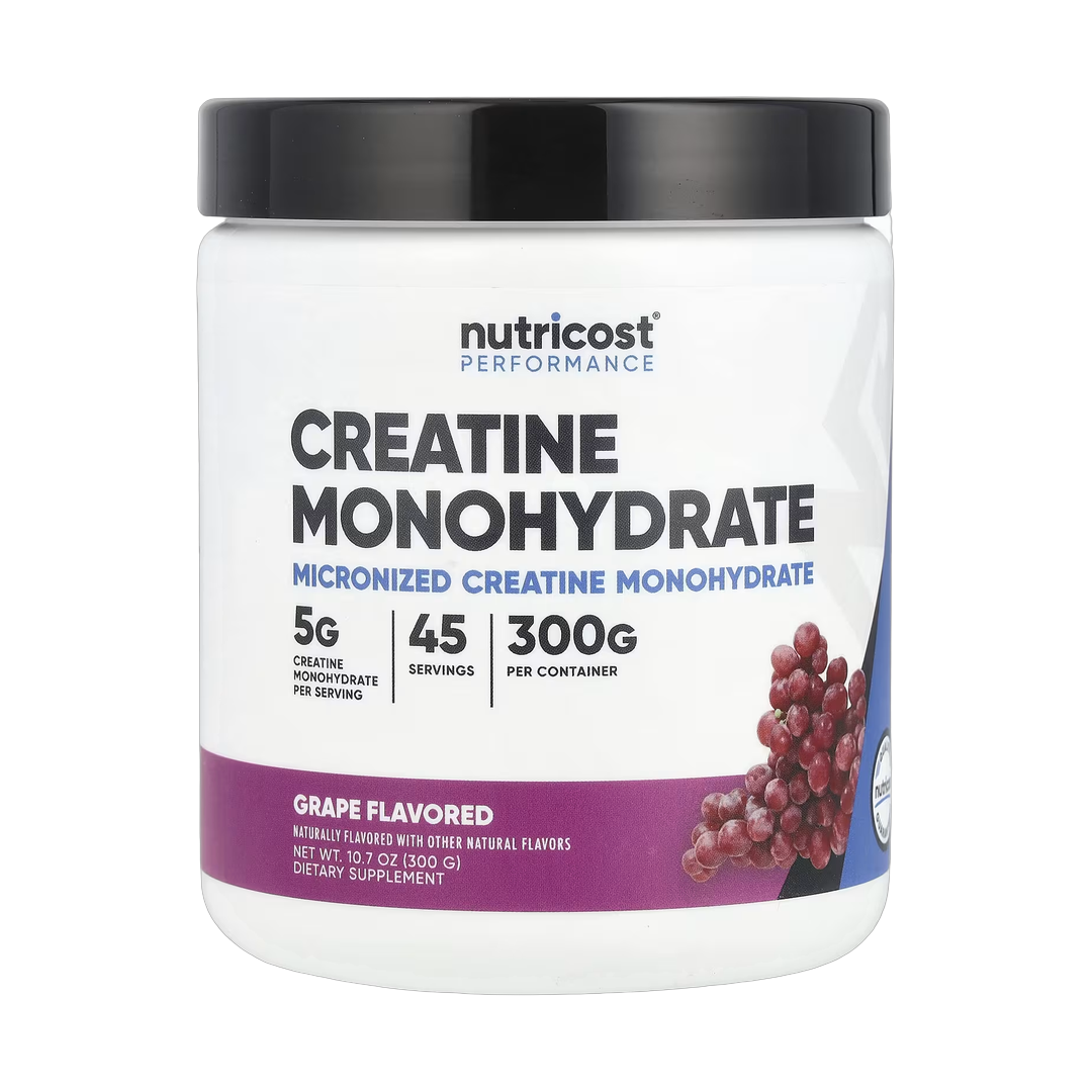 Nutricost, Performance, Creatine Monohydrate, Grape, 10.7 oz, 300 g front packaging view