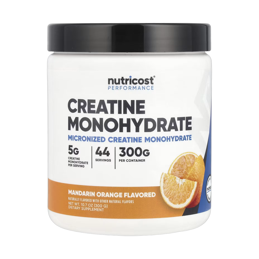 Nutricost, Performance, Creatine Monohydrate, Mandarin Orange, 10.7 oz, 300 g front packaging view