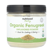Nutricost, Pantry, Organic Fenugreek Powder, Unflavored , 16.2 oz, 454 g front packaging view