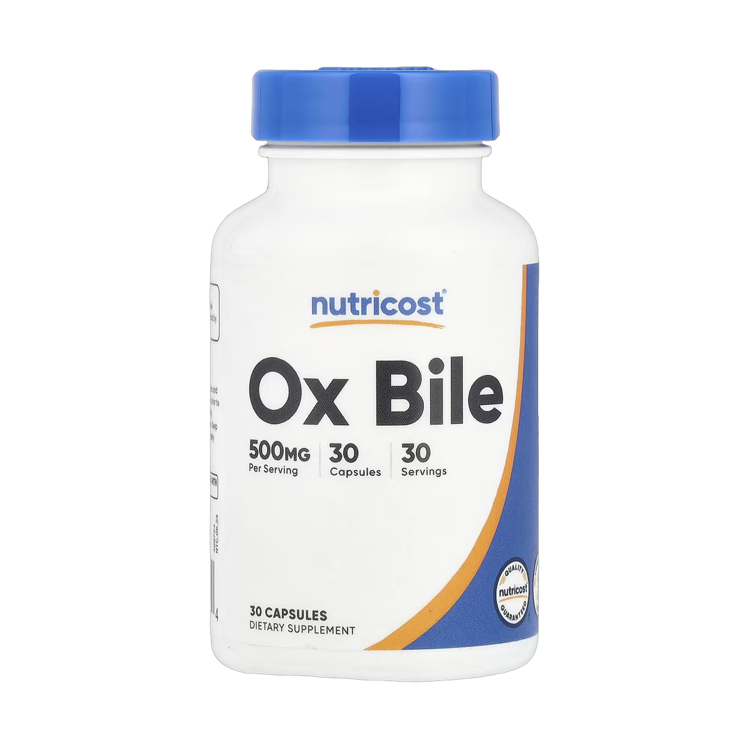 Nutricost, Ox Bile, 500 mg, 30 Capsules front packaging view