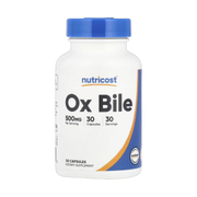Nutricost, Ox Bile, 500 mg, 30 Capsules front packaging view