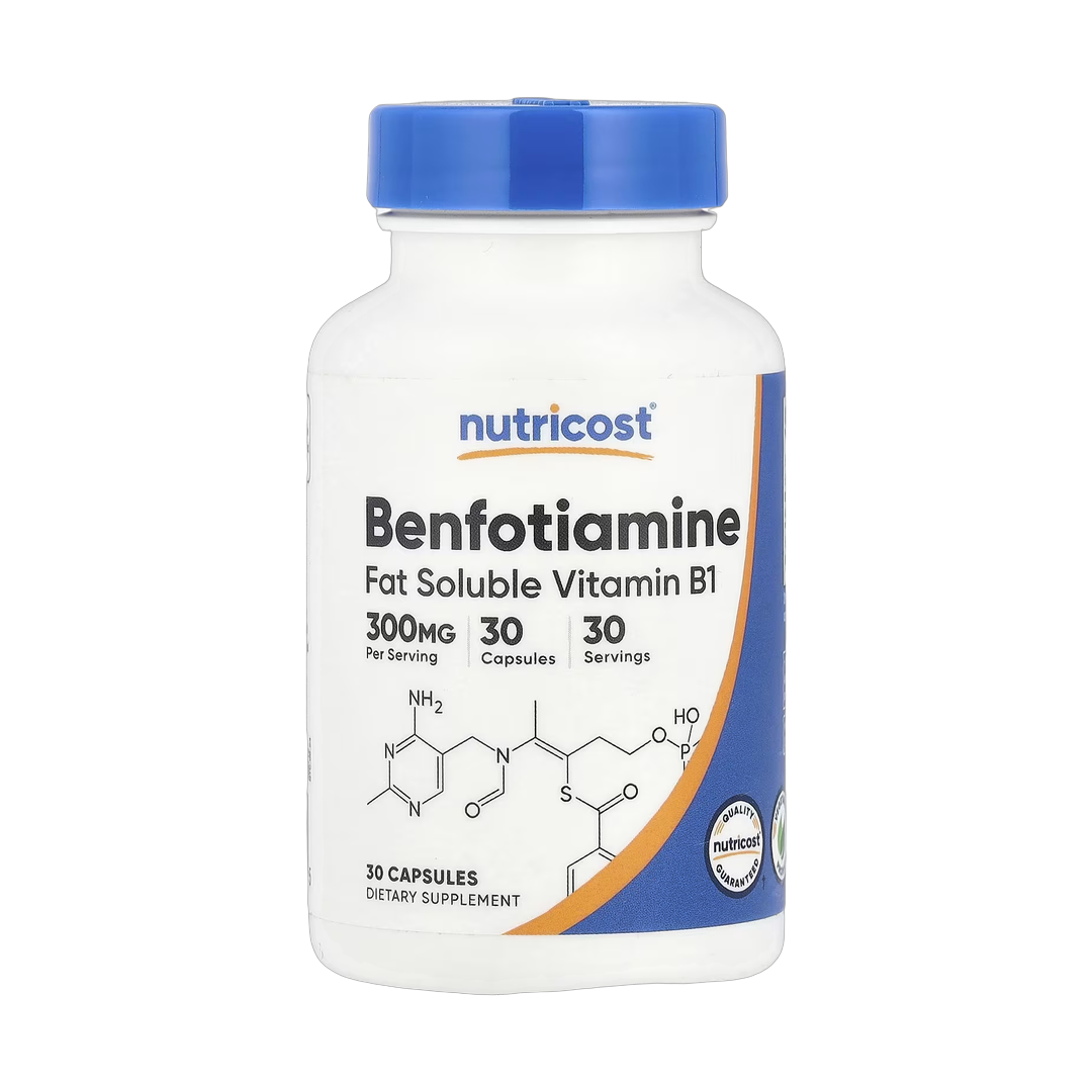 Nutricost, Benfotiamine, 300 mg, 30 Capsules front packaging view
