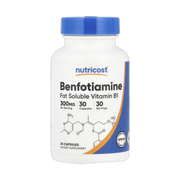 Nutricost, Benfotiamine, 300 mg, 30 Capsules front packaging view