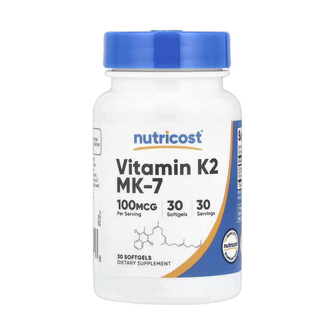 Nutricost, Vitamin K2 MK-7, 100 mcg, 30 Softgels front packaging view