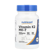 Nutricost, Vitamin K2 MK-7, 100 mcg, 30 Softgels front packaging view