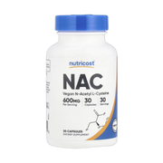 Nutricost, NAC, 600 mg, 30 Capsules front packaging view