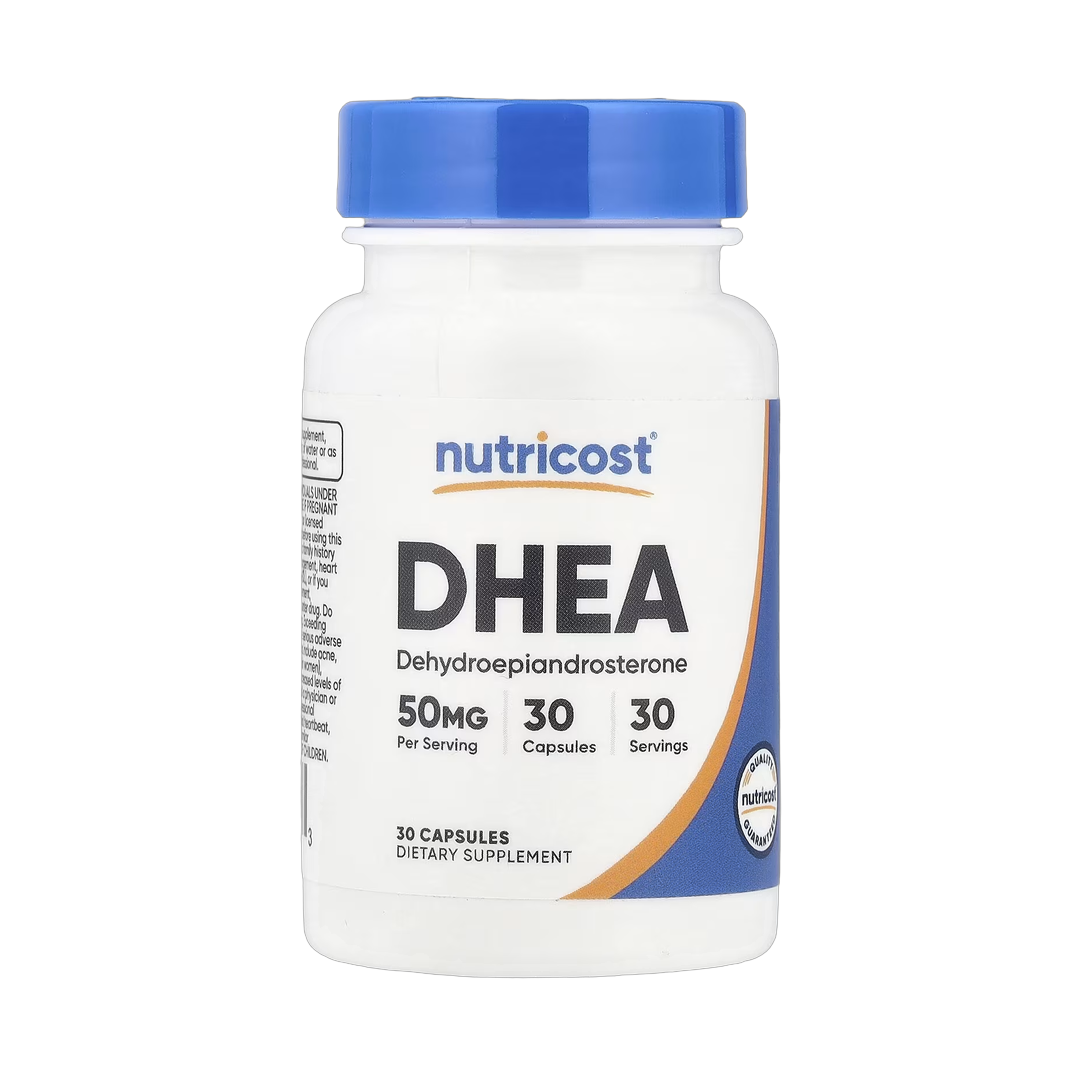 Nutricost, DHEA, 50 mg, 30 Capsules front packaging view