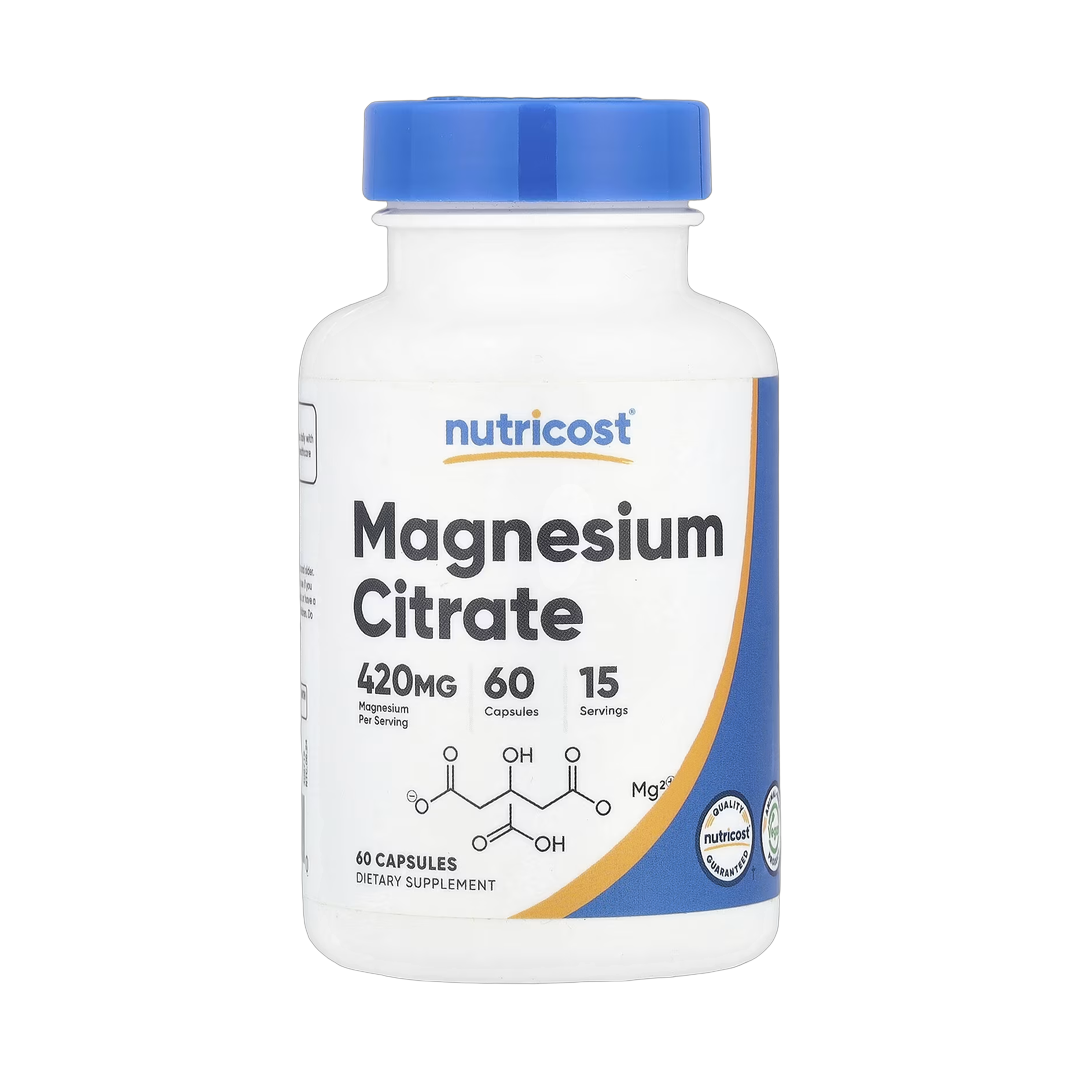 Nutricost, Magnesium Citrate, 60 Capsules front packaging view