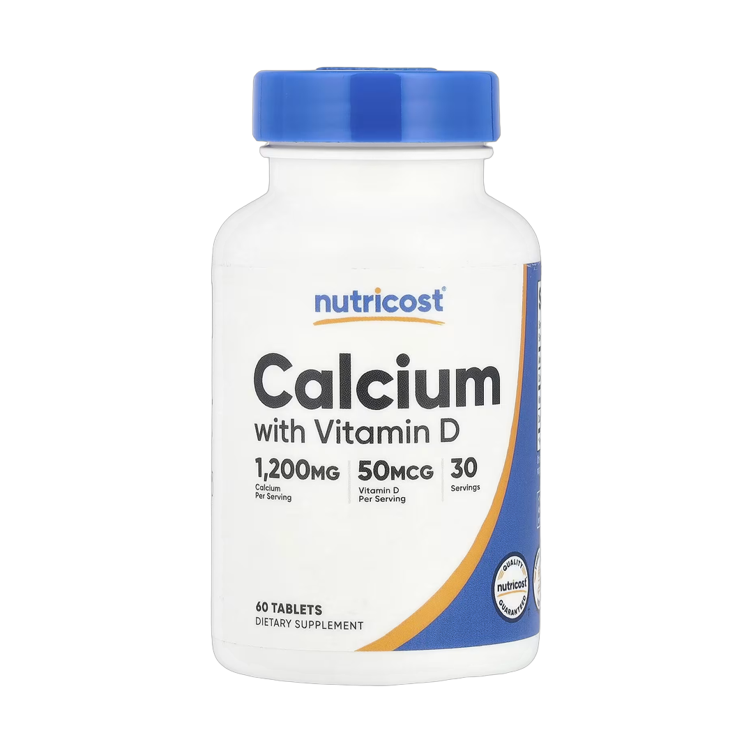 Nutricost, Calcium with Vitamin D, 60 Tablets front packaging view