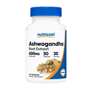 Nutricost, Ashwagandha Root, 600 Mg, 30 Capsules front packaging view