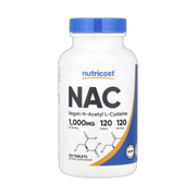 Nutricost, NAC, 1,000 mg, 120 Tablets front packaging view