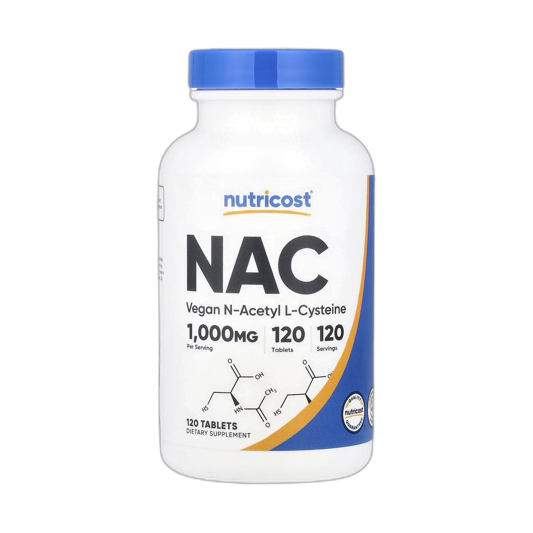Nutricost, NAC, 1,000 mg, 120 Tablets front packaging view
