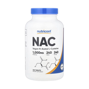 Nutricost, NAC, 1,000 mg, 240 Tablets front packaging view