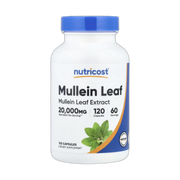 Nutricost, Mullein Leaf, 120 Capsules front packaging view