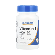 Nutricost, Vitamin E, 180 mg (400 IU), 30 Softgels front packaging view