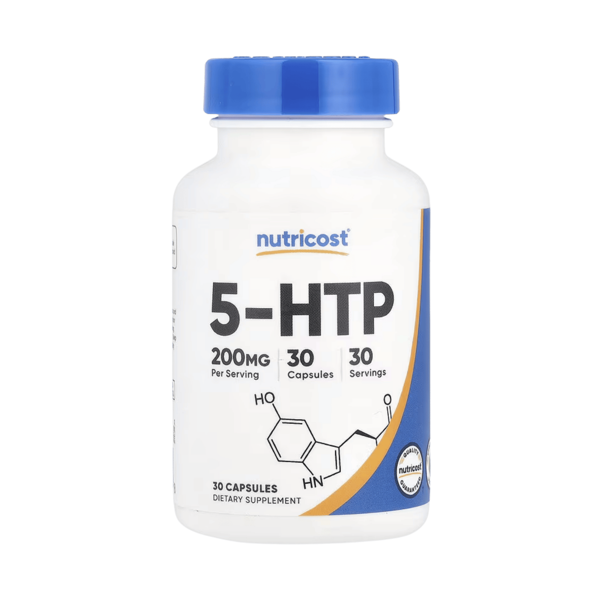Nutricost, 5-HTP, 200 mg, 30 Capsules front packaging view