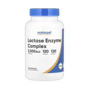 Nutricost, Lactase Enzyme Complex, 3,000 ALU, 120 Capsules front packaging view
