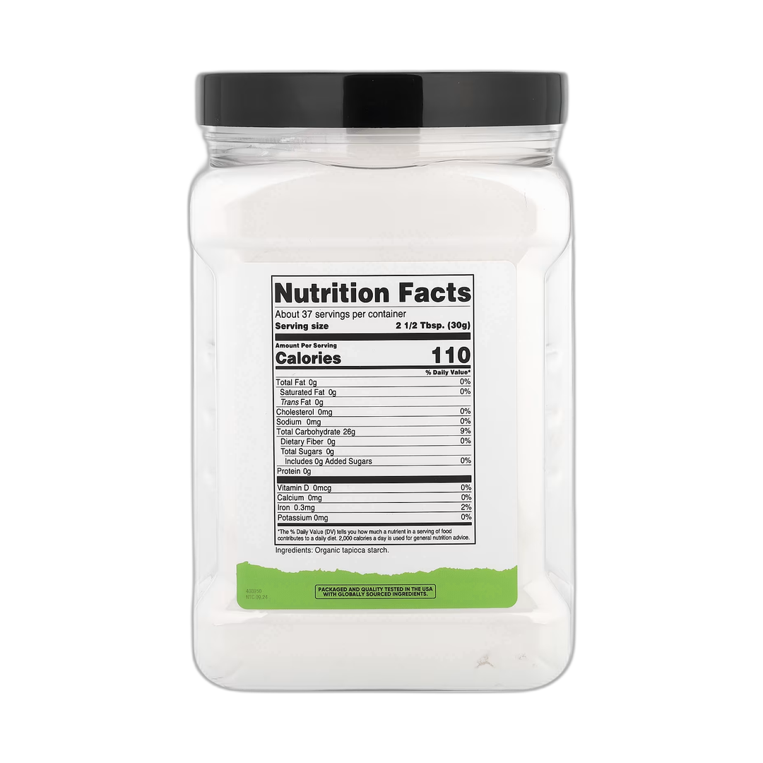 Nutricost, Pantry, Organic Tapioca Starch, 39.3 oz, 1,100 g back packaging view