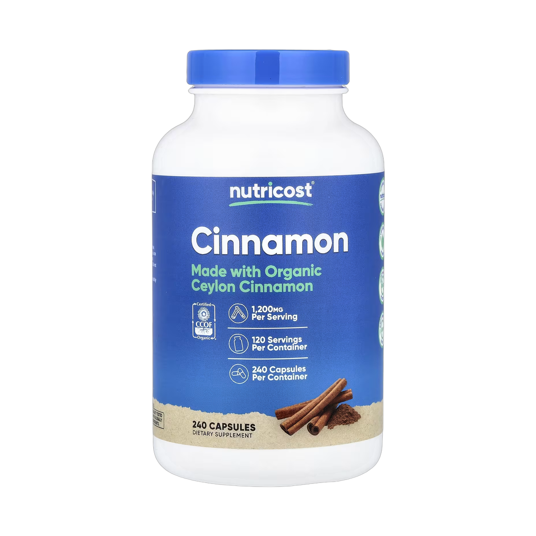 Nutricost, Cinnamon, 240 Capsules front packaging view
