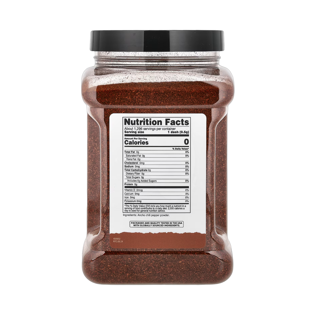 Nutricost, Pantry, Ancho Chili Pepper, 24.3 oz (680 g) back packaging view