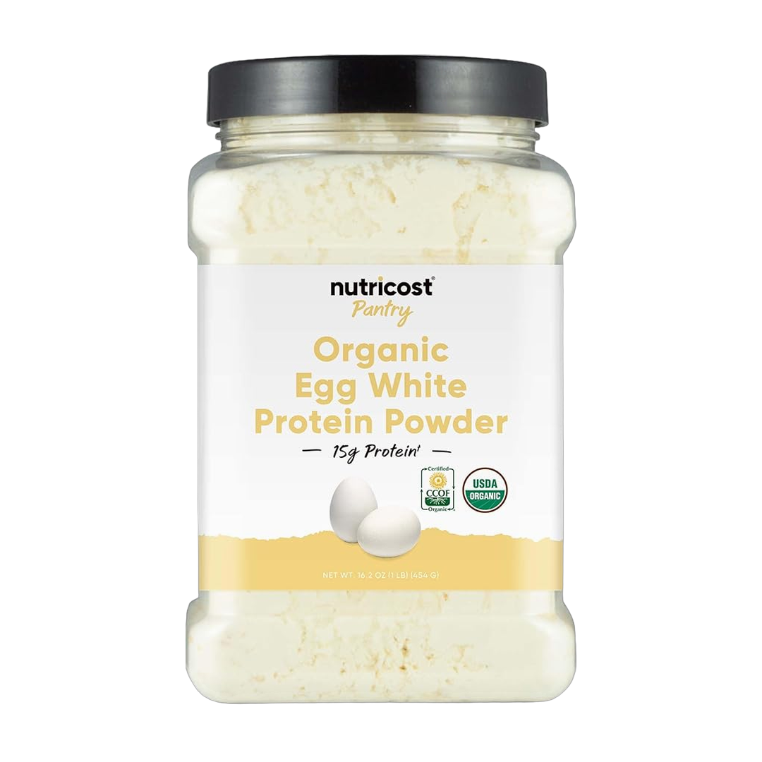 Nutricost, Pantry, Organic Egg White Protein, 1 lb, 454 g front packaging view