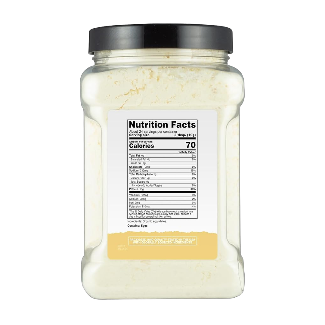Nutricost, Pantry, Organic Egg White Protein, 1 lb, 454 g back packaging view