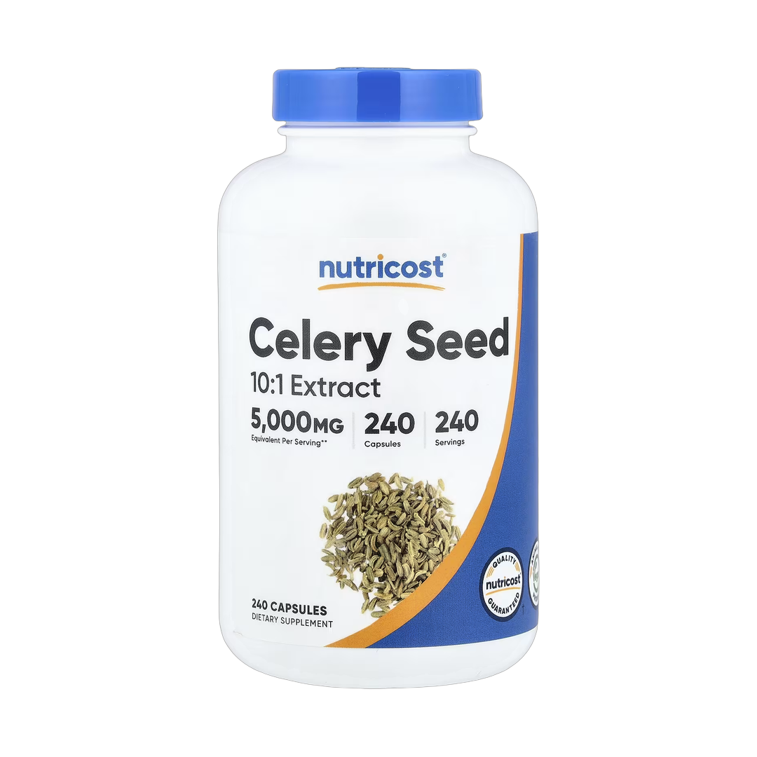 Nutricost, Celery Seed, 500 mg, 240 Capsules front packaging view
