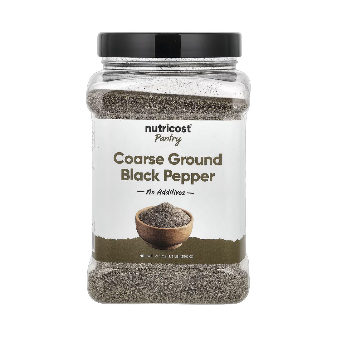 Nutricost, Pantry, Coarse Ground Black Pepper, 21.1 oz, 590 g front packaging view