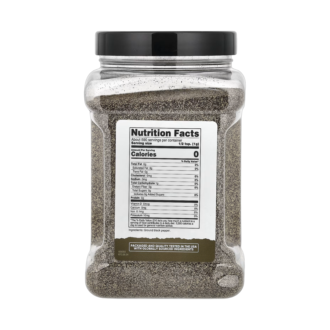 Nutricost, Pantry, Coarse Ground Black Pepper, 21.1 oz, 590 g back packaging view
