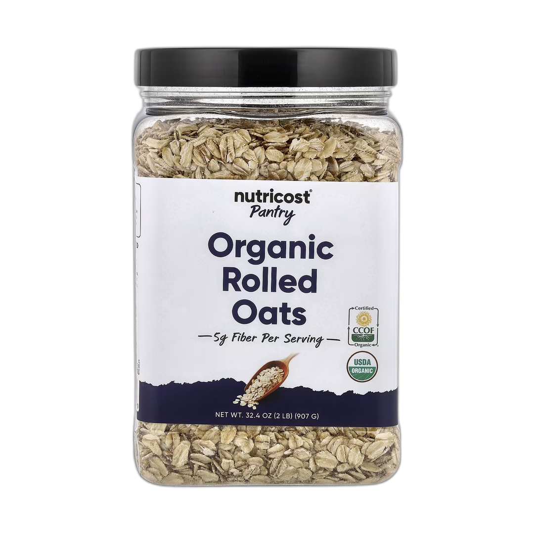 Nutricost, Pantry, Organic Rolled Oats, 32.4 oz, 907 g front packaging view