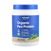 Nutricost, Organic Pea Protein, Unflavored, 1 lb, 454 g front packaging view