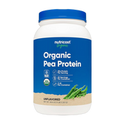 Nutricost, Organic, Pea Protein, Unflavored, 3 lb, 1,361 g front packaging view