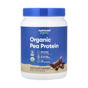 Nutricost, Organic Pea Protein, Chocolate, 1 lb, 454 g front packaging view