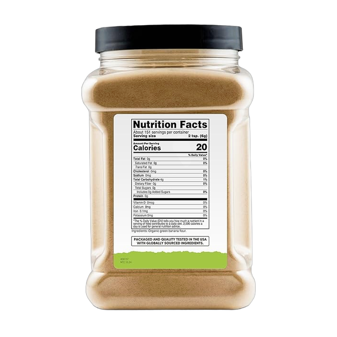 Nutricost, Pantry, Organic Green Banana Flour, 2 lb, 907 g back packaging view
